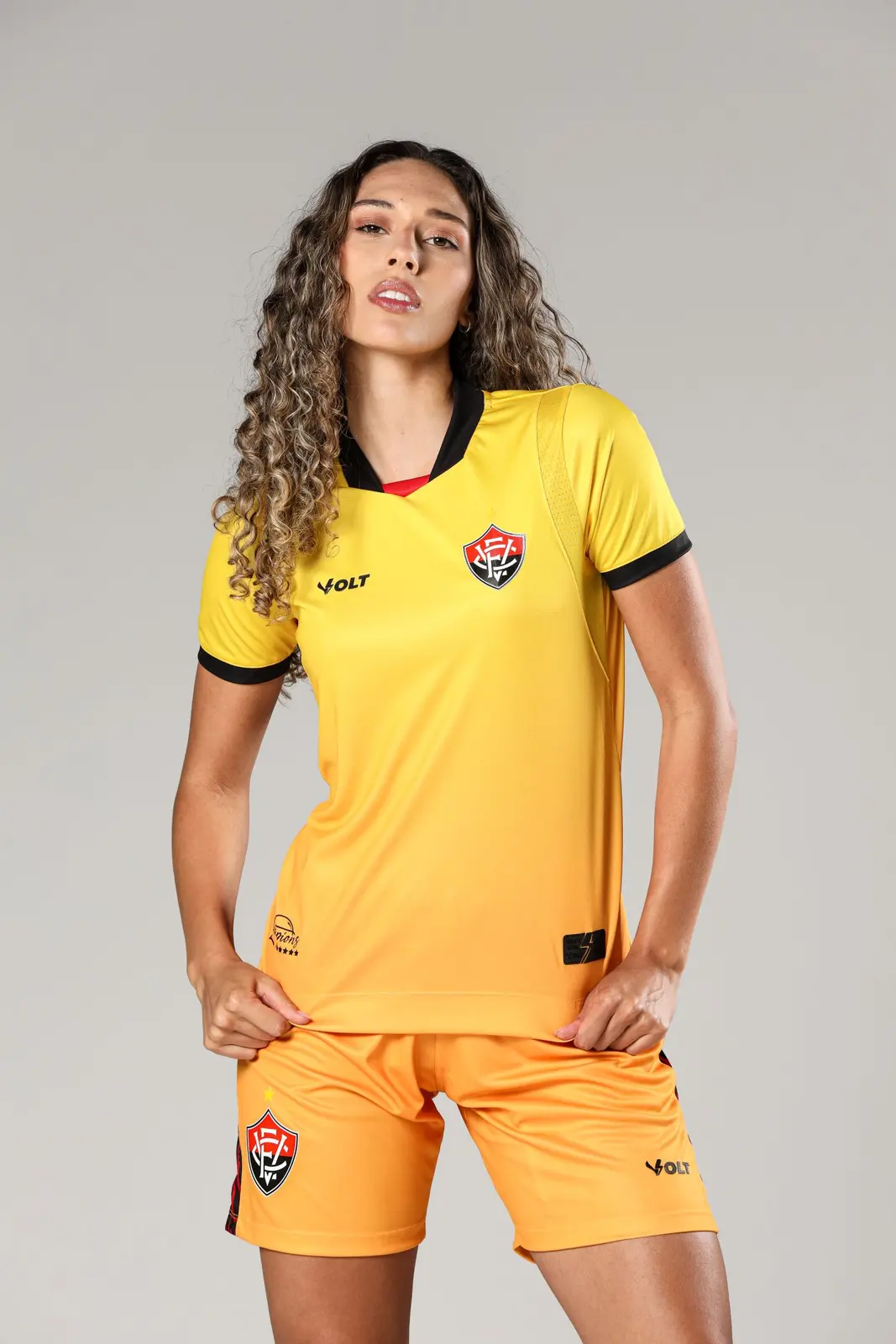 Camisa Copa Do Nordeste Goleiro 2025 Vitória Feminina Amarelo Volt