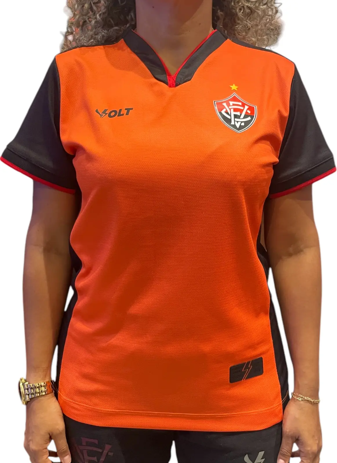 Camisa Goleiro 1 Vitória 2024 Laranja Feminina Volt