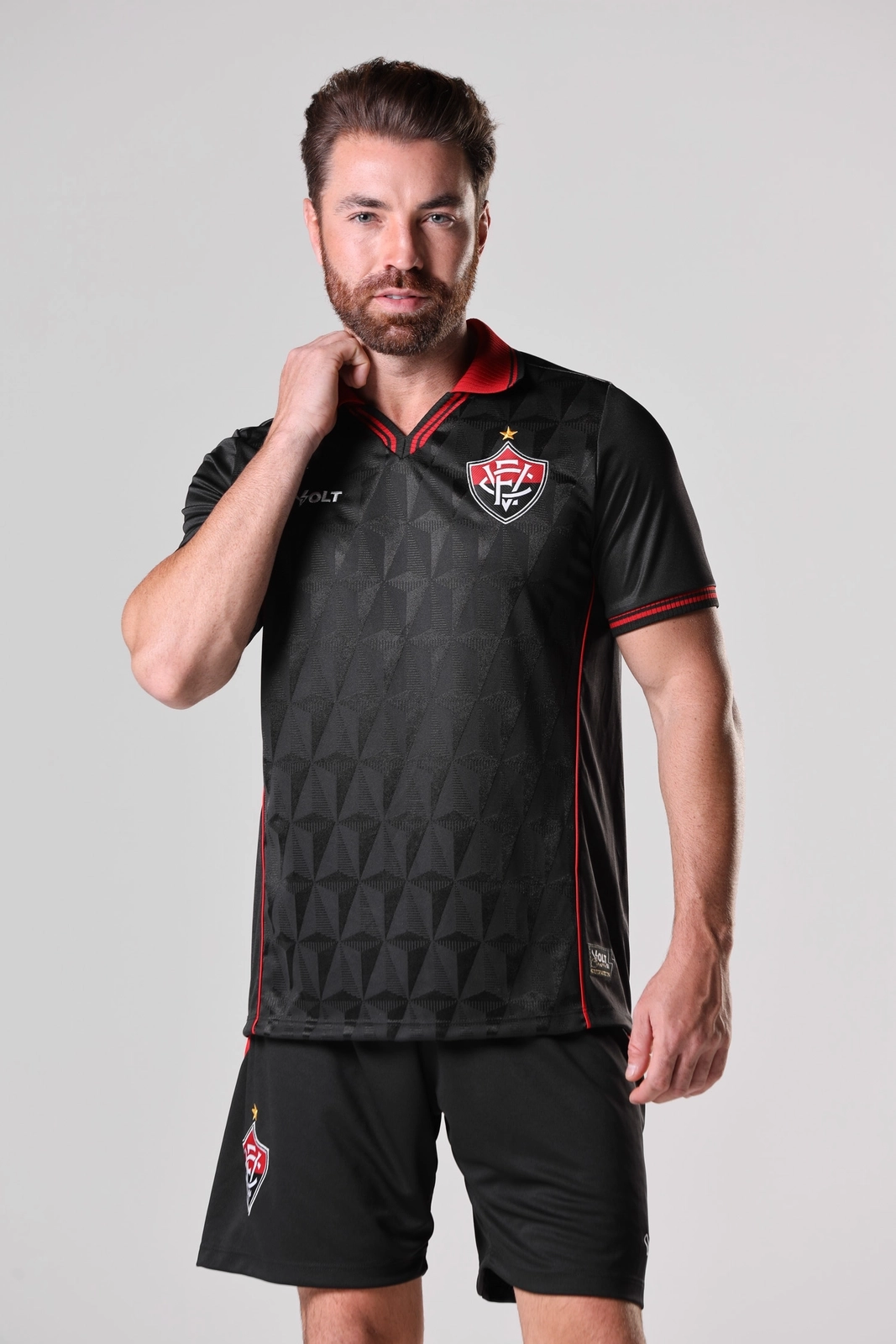 Camisa Jogo 3 2025 Esporte Clube Vitória Masculina Preta Volt